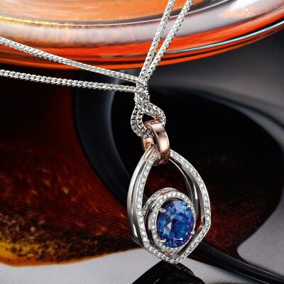 Tanzanite and Diamond pendant