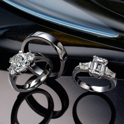 Diamond rings and wedding band