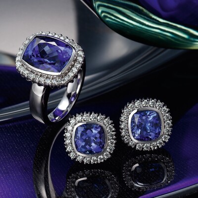 Tanzanite ring and earrings