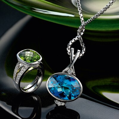 Peridot ring and Topaz pendant