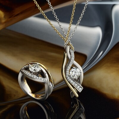 Yellow and white gold Diamond jewellery