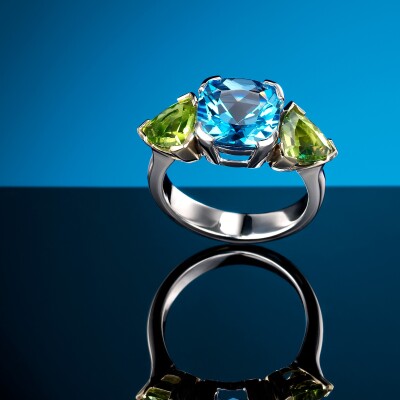 Topaz and Peridot ring