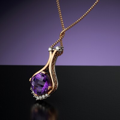 Amethyst and Diamond pendant