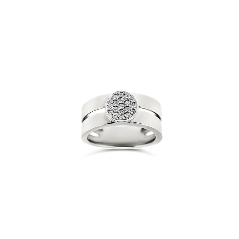 Bague en or blanc et diamants