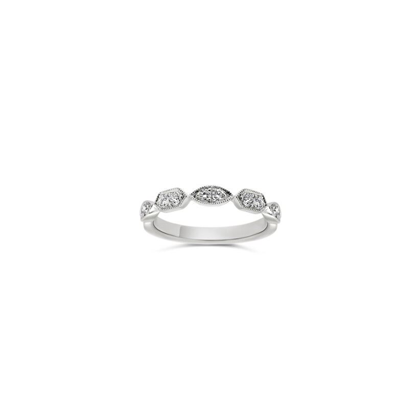 Bague en or blanc et diamants