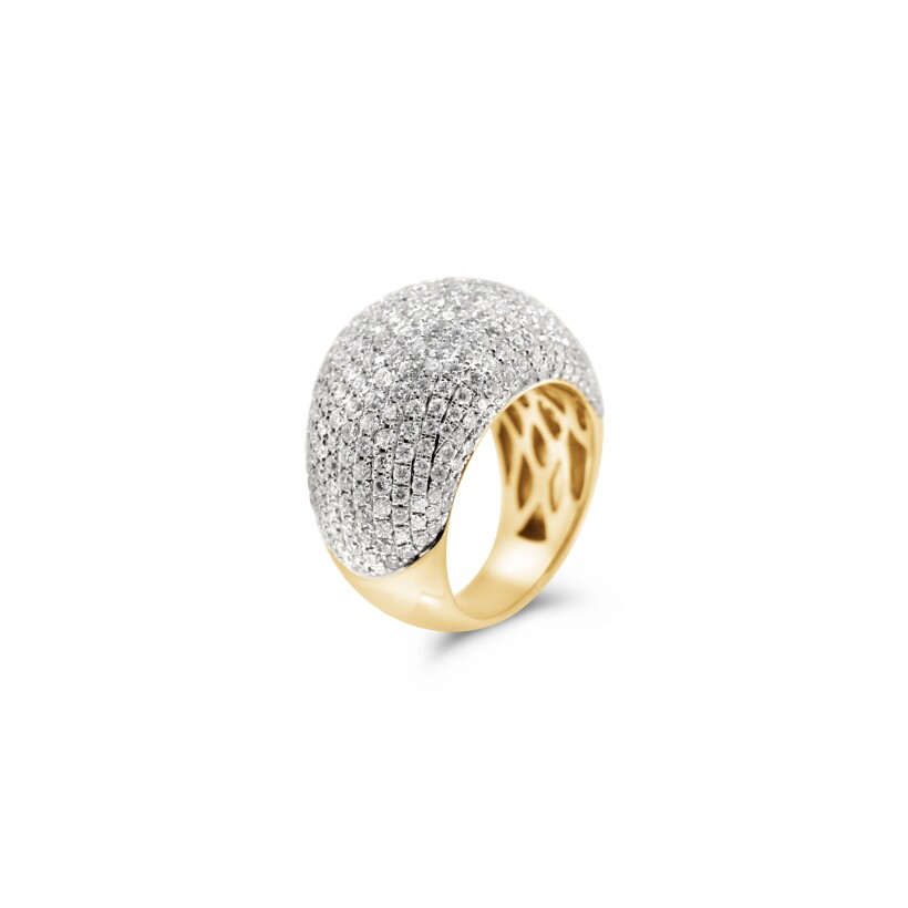 Bague d'occasion en or jaune et diamants