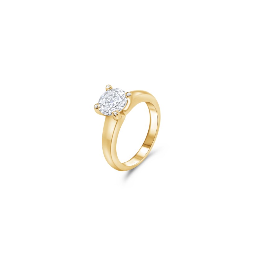 Bague d'occasion en or jaune et diamants