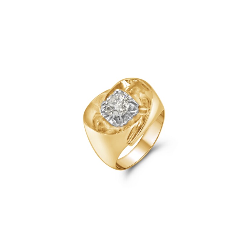 Bague d'occasion en or jaune et diamant