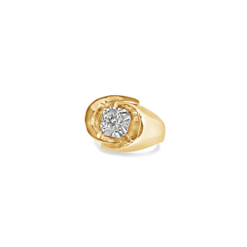 Bague d'occasion en or jaune et diamant