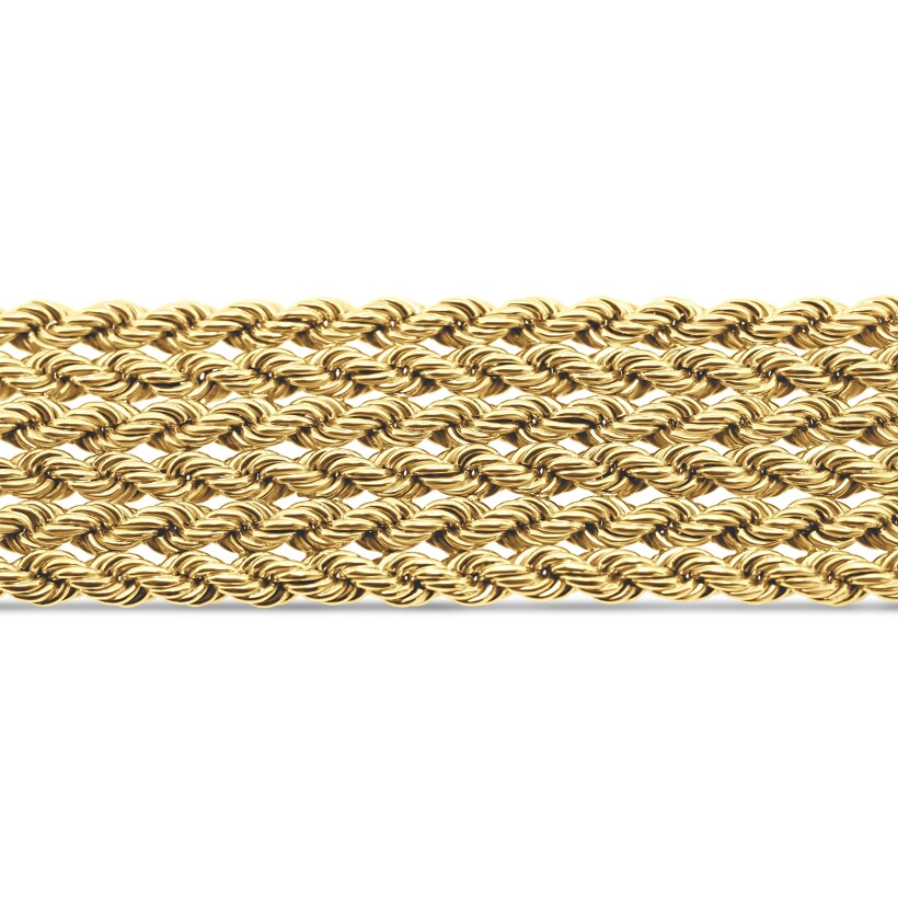 Bracelet d'occasion maille tressée en or jaune