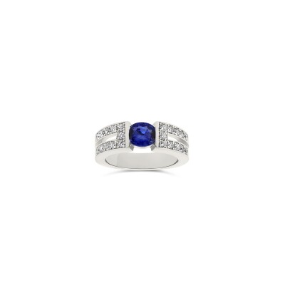 Bague Vaneste en or blanc, saphir et diamants