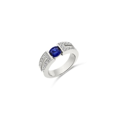 Bague Vaneste en or blanc, saphir et diamants