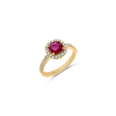 Bague Vaneste en or rose, saphir rose et diamants