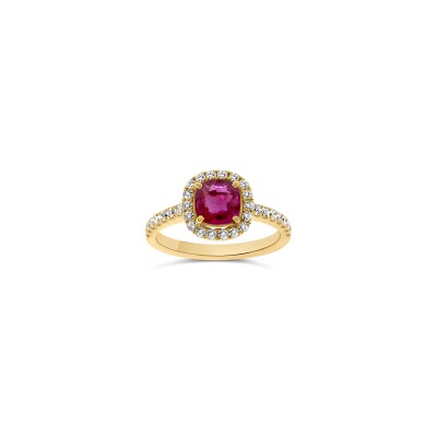 Bague Vaneste en or rose, saphir rose et diamants