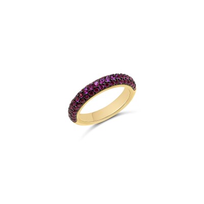Bague Vaneste en or rose et pavage saphir rose