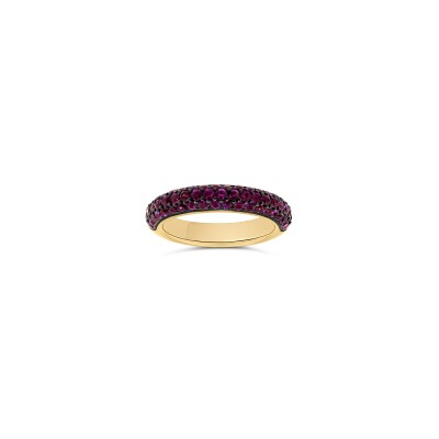 Bague Vaneste en or rose et pavage saphir rose