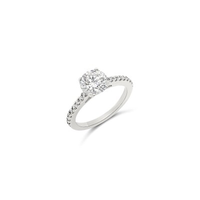 Bague d'occasion en or blanc et diamants