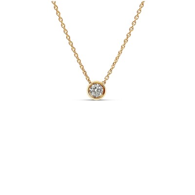 Collier Cosmique or rose et diamant 0,10 carat