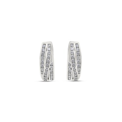 Boucles d'oreilles Entrelacée or blanc et diamants