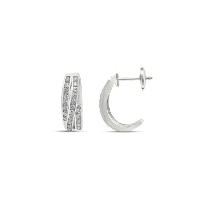 Boucles d'oreilles Entrelacée or blanc et diamants