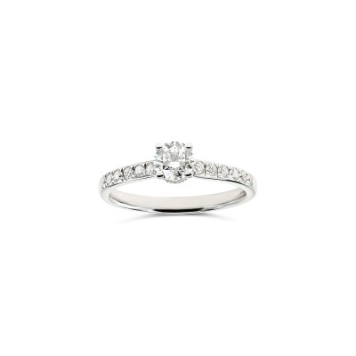 Solitaire Glam Whisper or blanc et diamant 0,40 carat