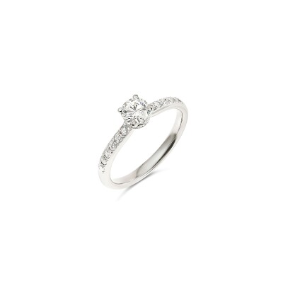 Solitaire Glam Whisper or blanc et diamant 0,40 carat