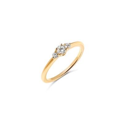 Bague Baby Brune or rose et diamant 0,16 carat