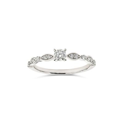 Solitaire Clin d'oeil or blanc et diamant 0,15 carat