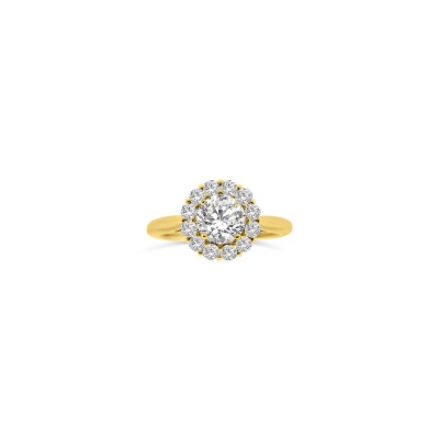 Solitaire Frisson or jaune et diamant 1,01 carat