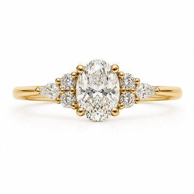 Solitaire Intuition or rose et diamant 0,70 carat