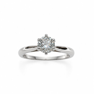 Solitaire Muse or blanc et diamant 1,00 carat
