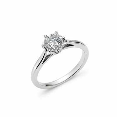 Solitaire Muse or blanc et diamant 1,00 carat