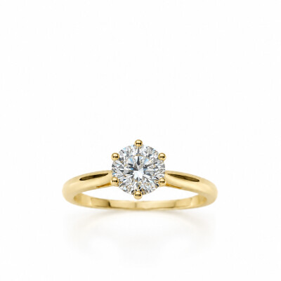 Solitaire Muse or jaune et diamant 1,01 carat