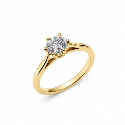 Solitaire Muse or jaune et diamant 1,01 carat
