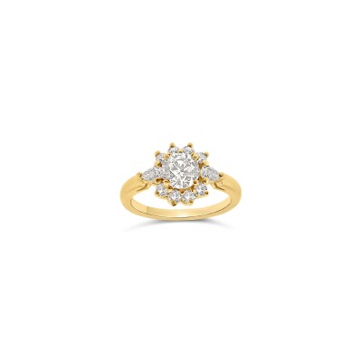 Bague Sixtine or rose et diamant 0,90 carat
