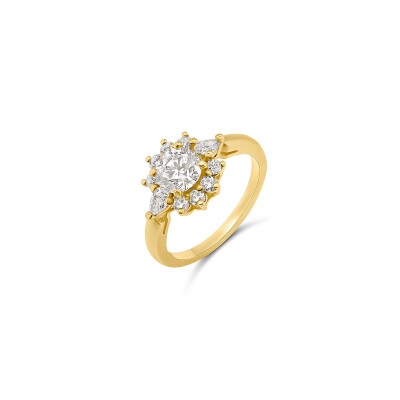 Bague Sixtine or rose et diamant 0,90 carat