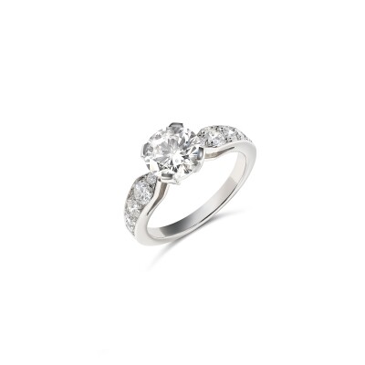 Solitaire Suzanne or blanc et diamant 1,51 carat