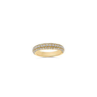 Bague Pavage or rose et diamants