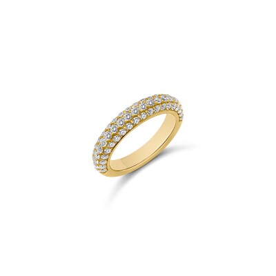 Bague Pavage or rose et diamants