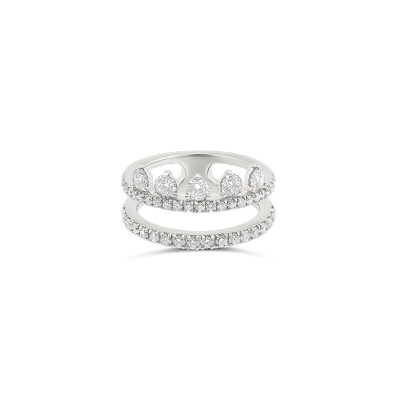 Bague Pavage or blanc et diamants