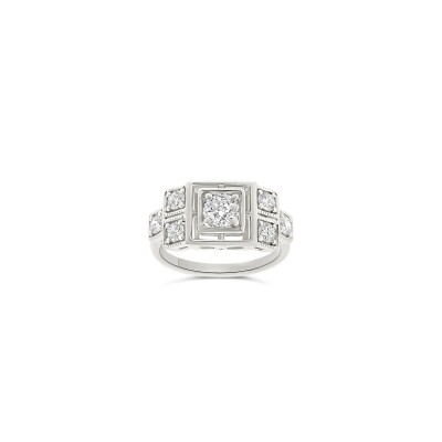 Bague Facette or blanc et diamant 0,50 carat