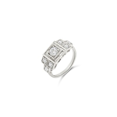 Bague Facette or blanc et diamant 0,50 carat