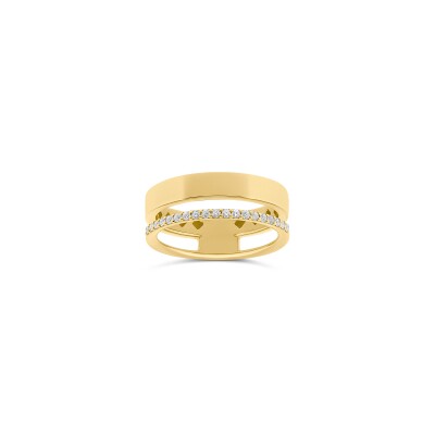 Bague Lune or rose et diamants