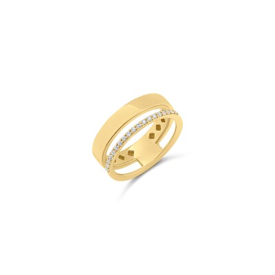 Bague Lune or rose et diamants