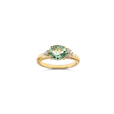 Bague Solstice or jaune et Beryl vert