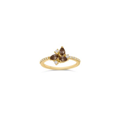 Bague Libellule or rose et diamants