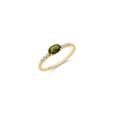 Bague Baby Be Loved or rose et saphir vert