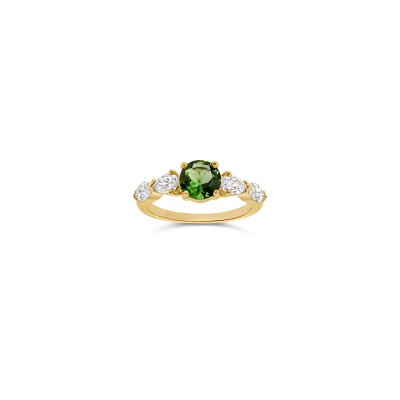 Bague Mademoiselle Sort or rose et tourmaline verte