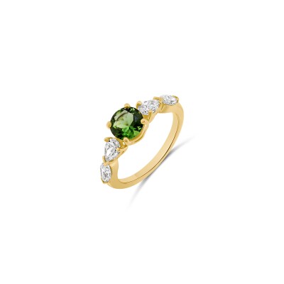 Bague Mademoiselle Sort or rose et tourmaline verte