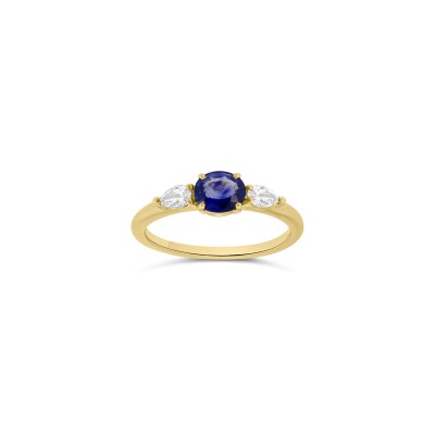 Bague Caresse or jaune et saphir
